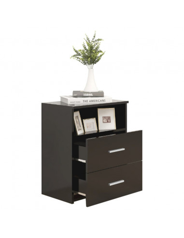 Comodini 2pz Neri 50x32x60 cm