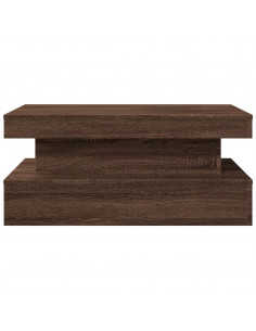 Tavolino da Soggiorno con Luci LED Rovere Marrone 90x50x40 cm 2