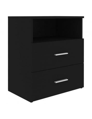 Comodini 2pz Neri 50x32x60 cm