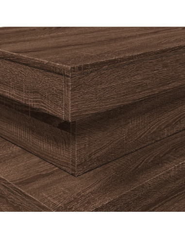 Tavolino da Soggiorno con Luci LED Rovere Marrone 90x50x40 cm