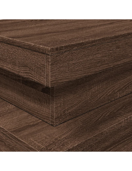 Tavolino da Soggiorno con Luci LED Rovere Marrone 90x50x40 cm