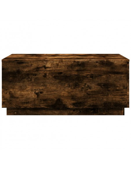 Tavolino da Soggiorno con Luci LED Rovere Fumo 90x50x40 cm