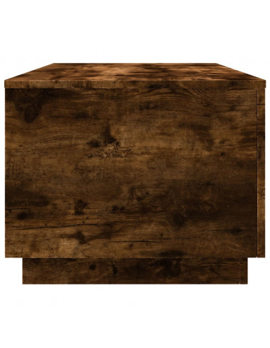 Tavolino da Soggiorno con Luci LED Rovere Fumo 90x50x40 cm