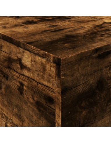 Tavolino da Soggiorno con Luci LED Rovere Fumo 90x50x40 cm