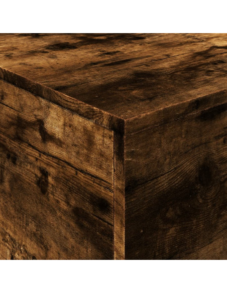Tavolino da Soggiorno con Luci LED Rovere Fumo 90x50x40 cm