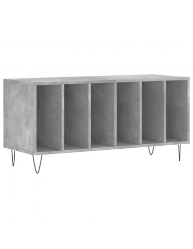 Mobile Porta Dischi Grigio Cemento 100x38x48 Legno Multistrato