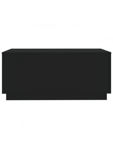 Tavolino da Soggiorno con Luci LED Nero 90x50x40 cm