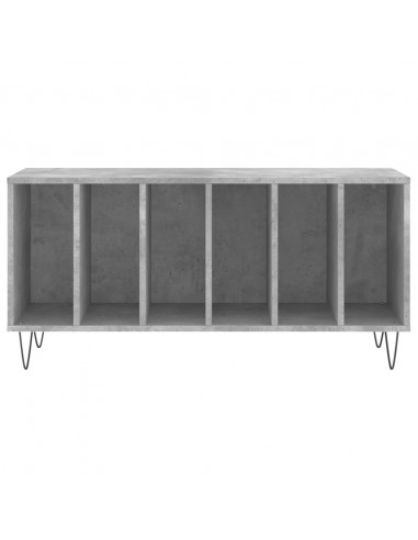 Mobile Porta Dischi Grigio Cemento 100x38x48 Legno Multistrato