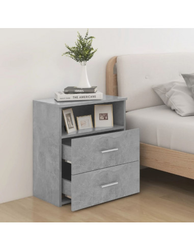 Comodini 2 pz Grigio Cemento 50x32x60 cm