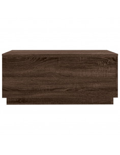 Tavolino da Soggiorno con Luci LED Rovere Marrone 90x50x40 cm 2
