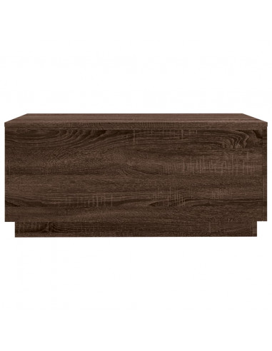 Tavolino da Soggiorno con Luci LED Rovere Marrone 90x50x40 cm