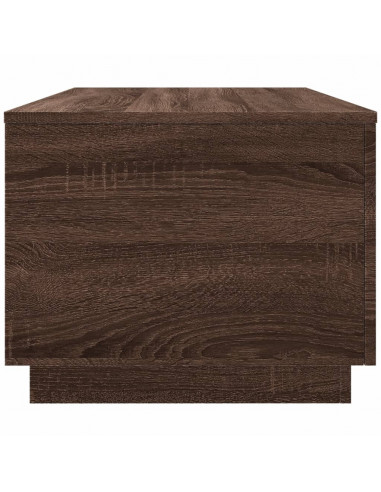 Tavolino da Soggiorno con Luci LED Rovere Marrone 90x50x40 cm