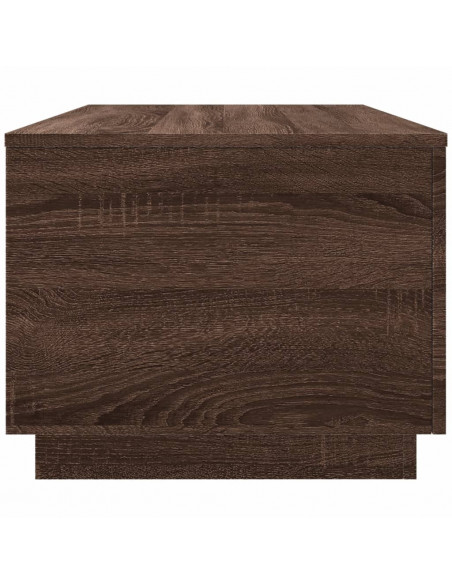Tavolino da Soggiorno con Luci LED Rovere Marrone 90x50x40 cm