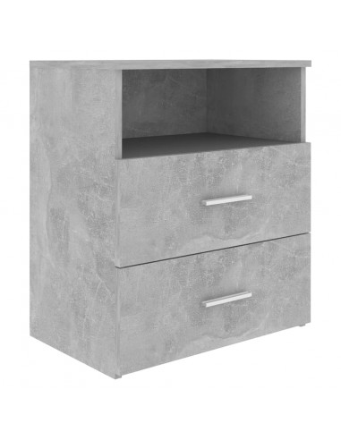 Comodini 2 pz Grigio Cemento 50x32x60 cm