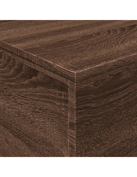 Tavolino da Soggiorno con Luci LED Rovere Marrone 90x50x40 cm