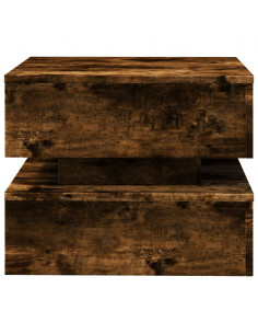 Tavolino da Soggiorno con Luci LED Rovere Sonoma 50x50x40 cm 2