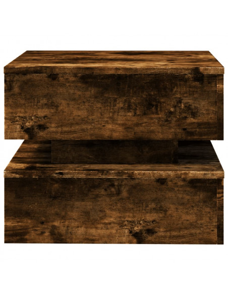 Tavolino da Soggiorno con Luci LED Rovere Sonoma 50x50x40 cm