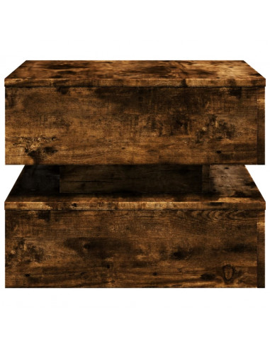 Tavolino da Soggiorno con Luci LED Rovere Sonoma 50x50x40 cm