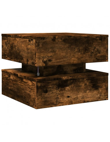 Tavolino da Soggiorno con Luci LED Rovere Sonoma 50x50x40 cm