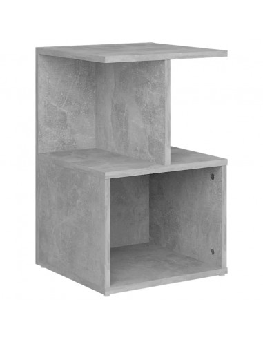Comodino Grigio Cemento 35x35x55 cm in Legno Multistrato