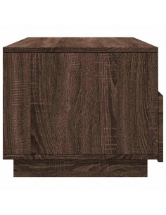 Tavolino da Soggiorno con Luci LED Rovere Marrone 90x49x40 cm 2