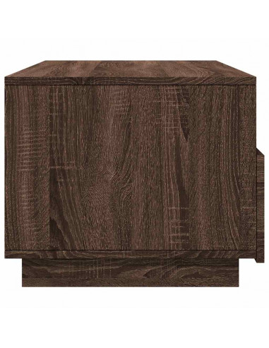 Tavolino da Soggiorno con Luci LED Rovere Marrone 90x49x40 cm