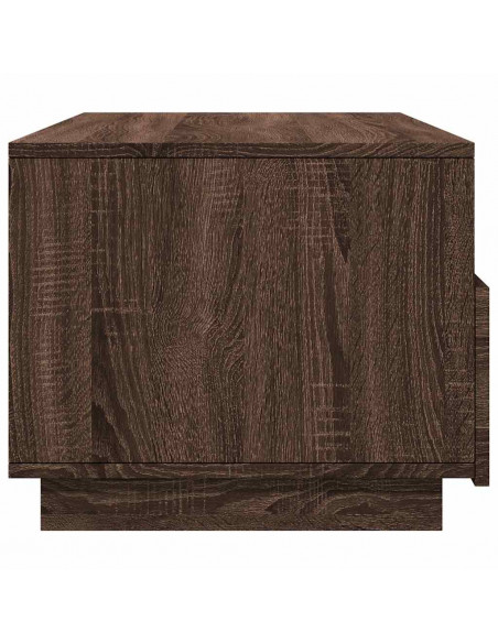 Tavolino da Soggiorno con Luci LED Rovere Marrone 90x49x40 cm