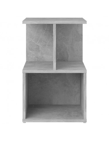 Comodino Grigio Cemento 35x35x55 cm in Legno Multistrato