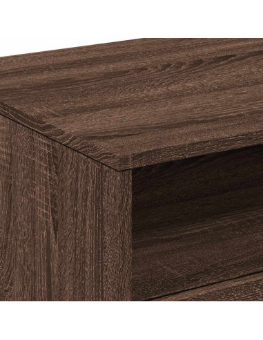 Tavolino da Soggiorno con Luci LED Rovere Marrone 90x49x40 cm