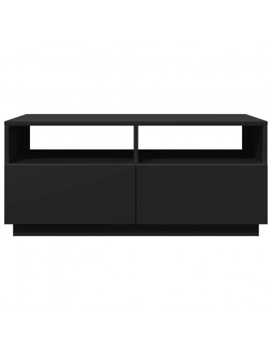 Tavolino da Soggiorno con Luci LED Nero 90x49x40 cm