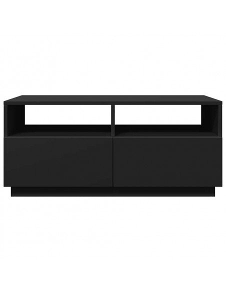 Tavolino da Soggiorno con Luci LED Nero 90x49x40 cm
