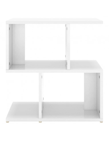 Comodini 2pz Bianco Lucido 50x30x51,5 cm in Legno Multistrato