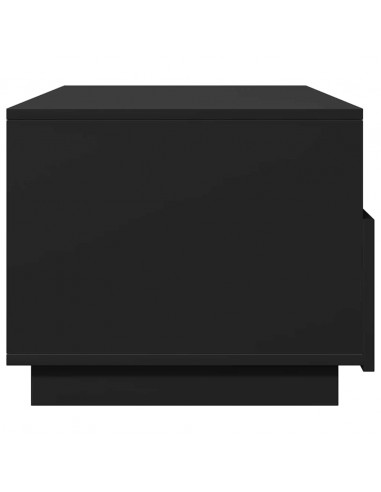 Tavolino da Soggiorno con Luci LED Nero 90x49x40 cm