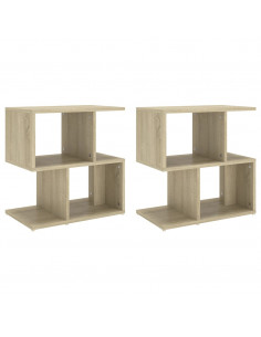 Comodini 2pz Rovere Sonoma 50x30x51,5 cm in Legno Multistrato 2