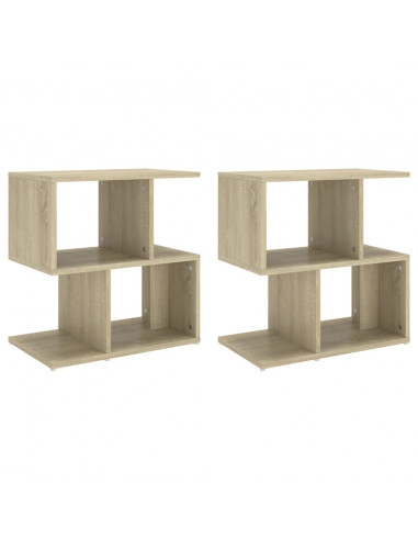 Comodini 2pz Rovere Sonoma 50x30x51,5 cm in Legno Multistrato