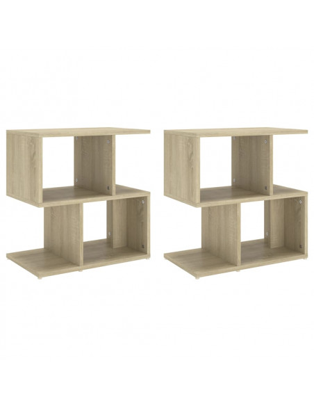 Comodini 2pz Rovere Sonoma 50x30x51,5 cm in Legno Multistrato