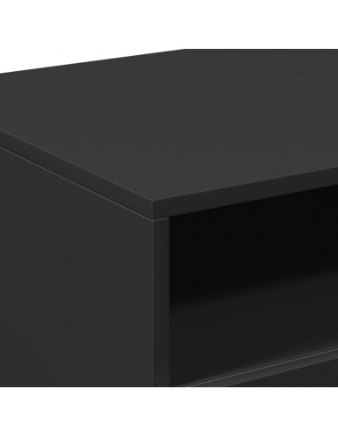 Tavolino da Soggiorno con Luci LED Nero 90x49x40 cm