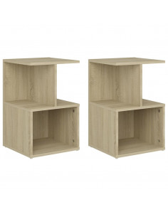 Comodini 2pz Rovere Sonoma 35x35x55 cm in Legno Multistrato 2