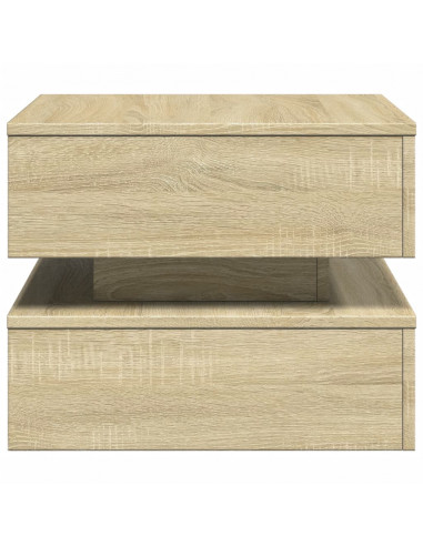 Tavolino da Salotto Gambe in Metallo Rovere Sonoma 50x50x40 cm