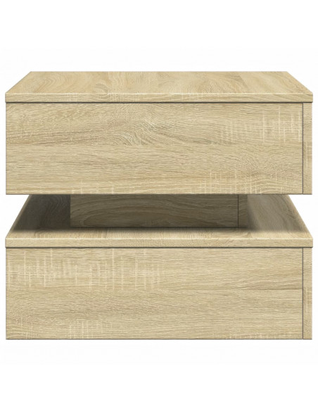 Tavolino da Salotto Gambe in Metallo Rovere Sonoma 50x50x40 cm