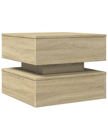 Tavolino da Salotto Gambe in Metallo Rovere Sonoma 50x50x40 cm