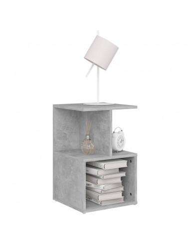 Comodini 2pz Grigio Cemento 35x35x55 cm in Legno Multistrato