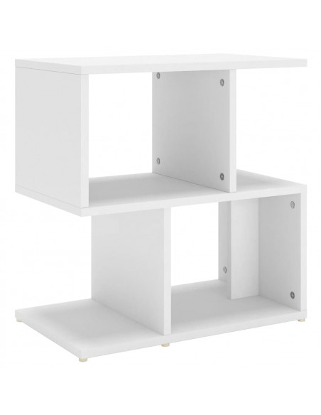 Comodino Bianco 50x30x51,5 cm in Legno Multistrato