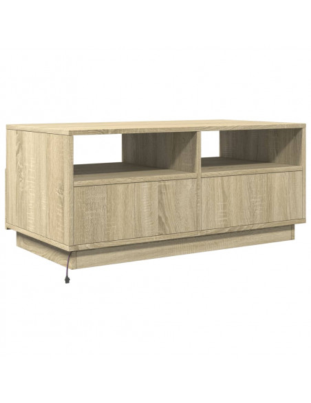 Tavolino da Salotto Gambe in Metallo Rovere Sonoma 90x49x40 cm