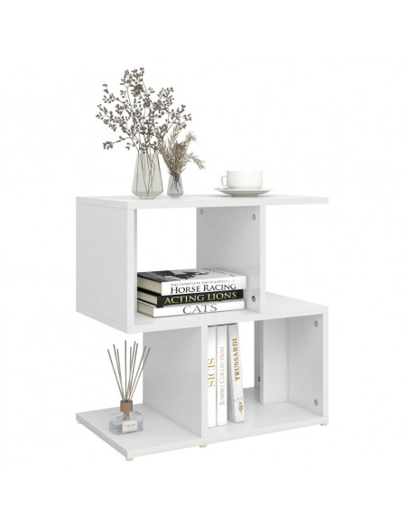 Comodino Bianco 50x30x51,5 cm in Legno Multistrato
