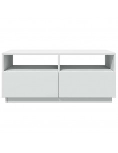 Tavolino da Soggiorno con Luci LED Bianco 90x49x40 cm 2