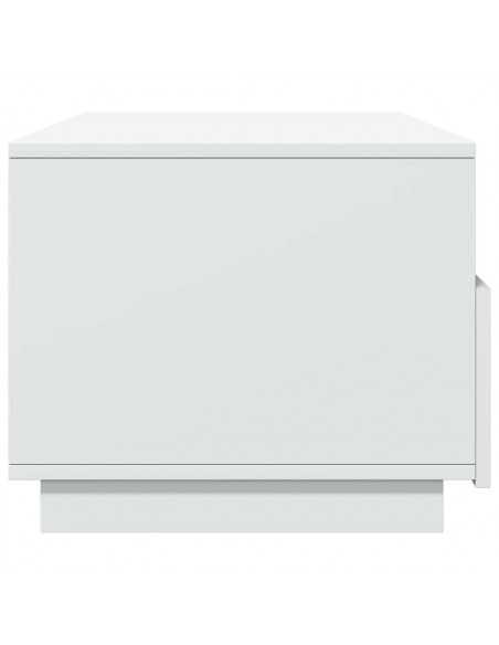 Tavolino da Soggiorno con Luci LED Bianco 90x49x40 cm