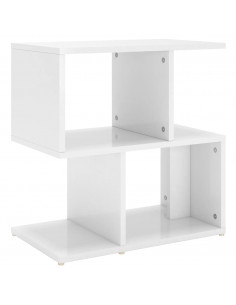Comodino Bianco Lucido 50x30x51,5 cm in Legno Multistrato 2