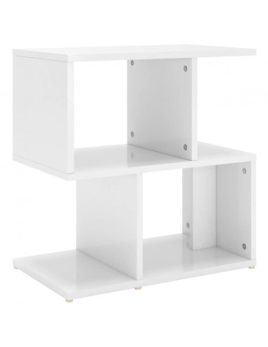 Comodino Bianco Lucido 50x30x51,5 cm in Legno Multistrato