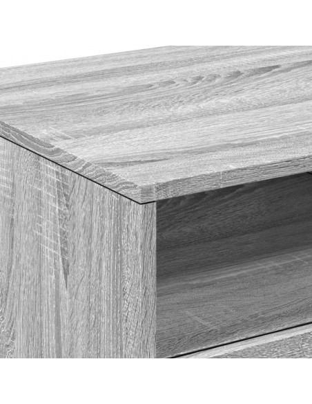 Tavolino da Soggiorno con Luci LED Grigio Sonoma 90x49x40 cm